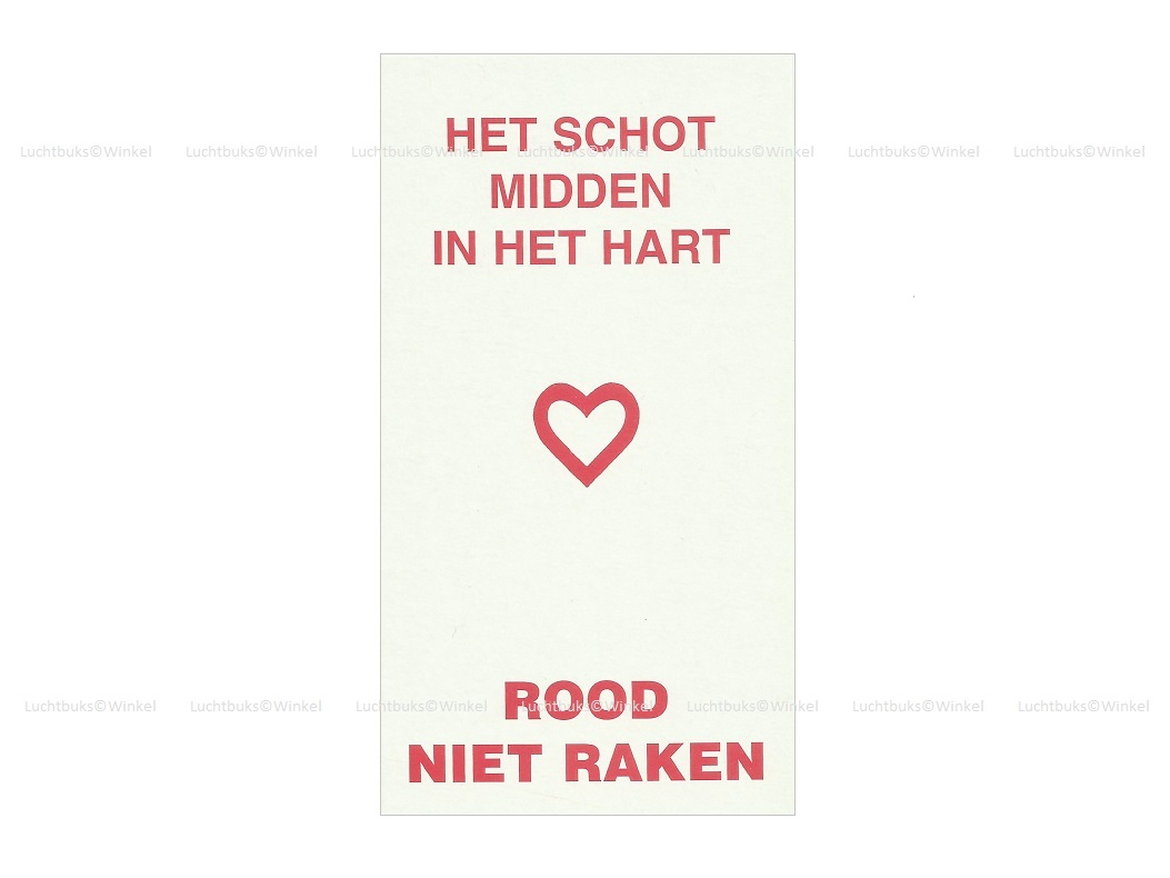 Kermis HARTEN KAART Luchtdruk Geluk Schietkaart 1 HARTJE formaat 6x11 centimeter inhoud 100 stuks
